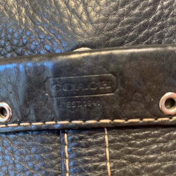 Coach Black Leather Tote / Purse - Picture 3 of 11